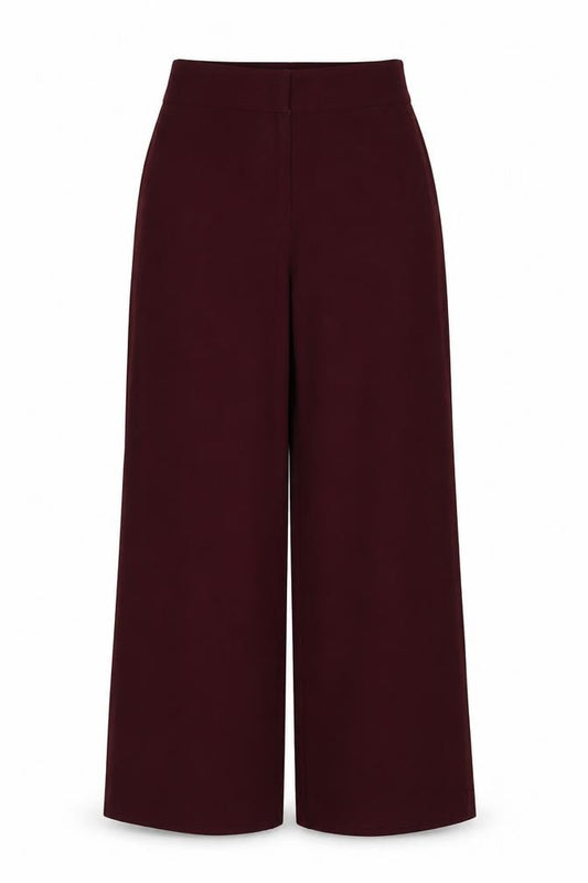 Oasis Women Red Wide-Leg Dress Trousers Size 10