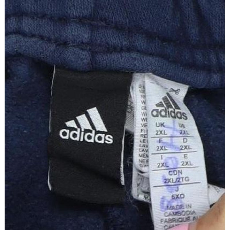 adidas Men Blue 2XL Three Stripe Drawstring Track Pants Joggers