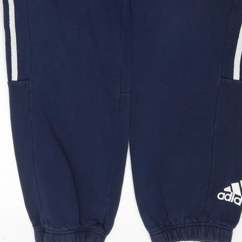 adidas Men Blue 2XL Three Stripe Drawstring Track Pants Joggers