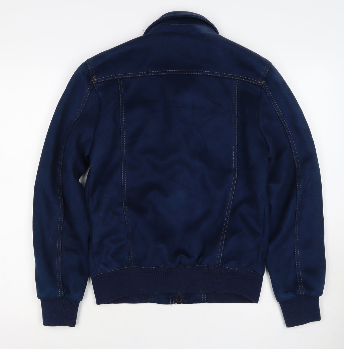Zara Man Unisex Blue S Bomber Jacket Full Zip Collared Pockets