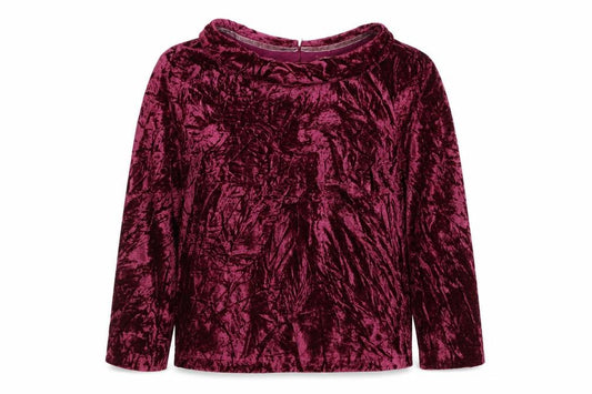 Winter Silks Women Purple UK 10 Crushed Velvet Cowl Neck Blouse