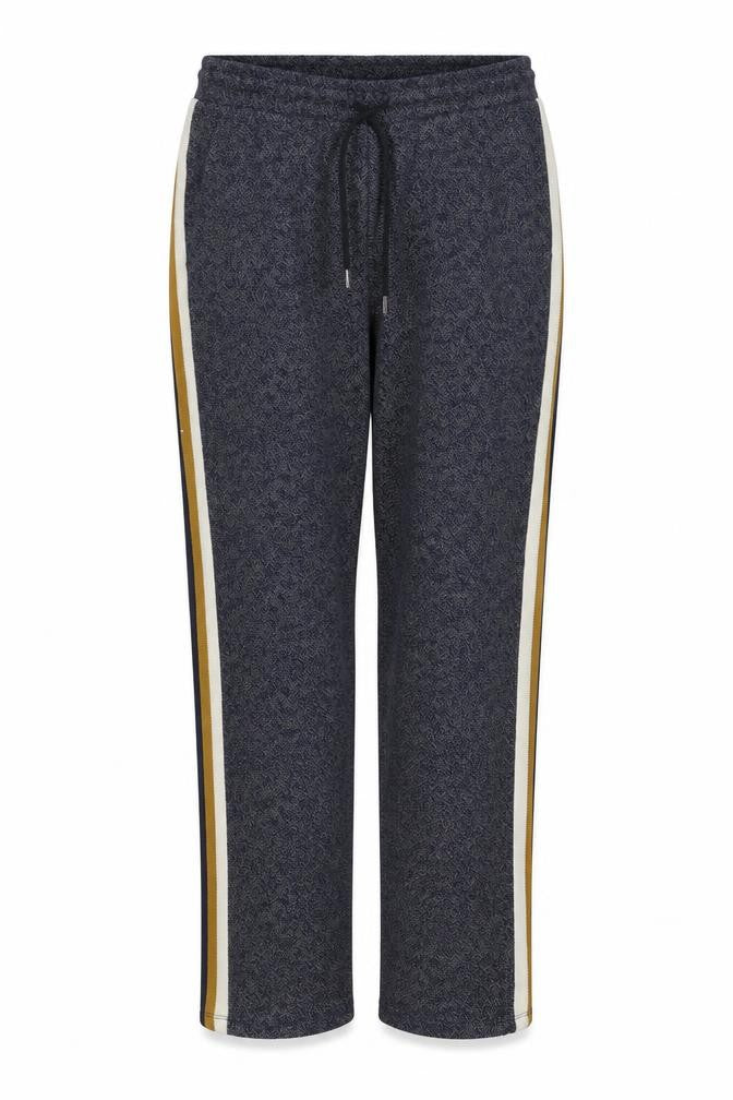 Marks and Spencer Women Blue UK 12 Herringbone Side Stripe Track Pants