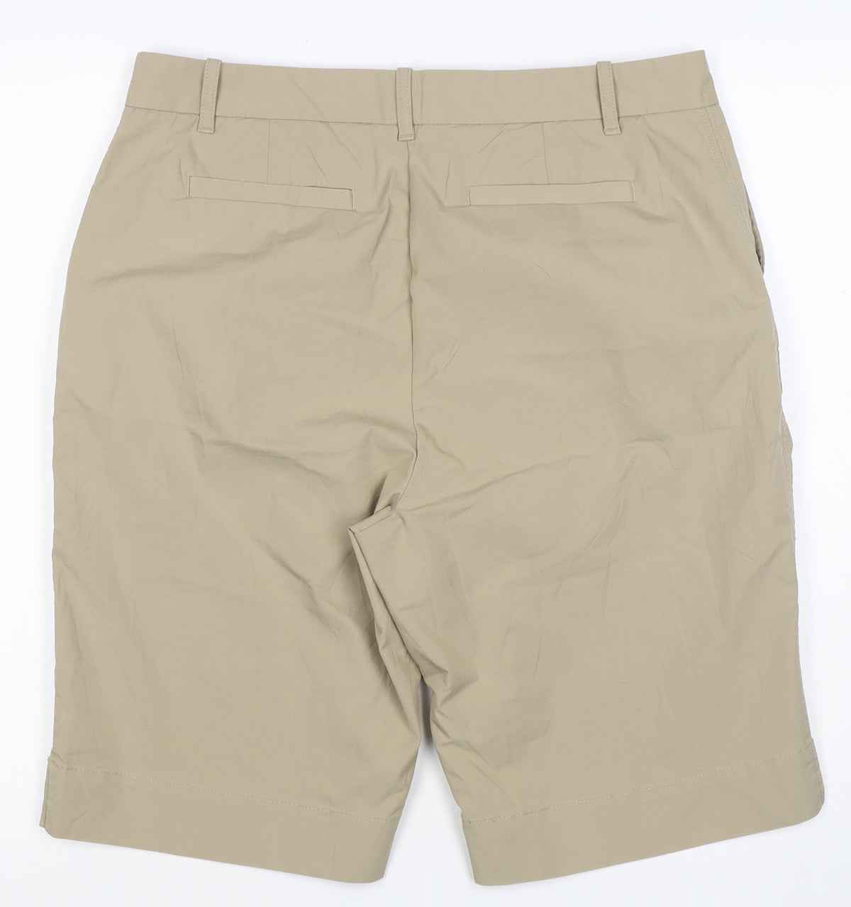 Marks and Spencer Women Beige Size 14 Bermuda Shorts Lightweight