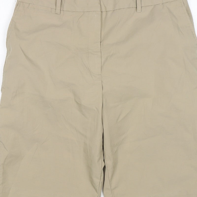 Marks and Spencer Women Beige Size 14 Bermuda Shorts Lightweight