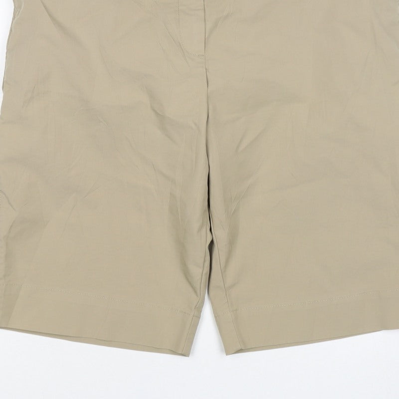 Marks and Spencer Women Beige Size 14 Bermuda Shorts Lightweight