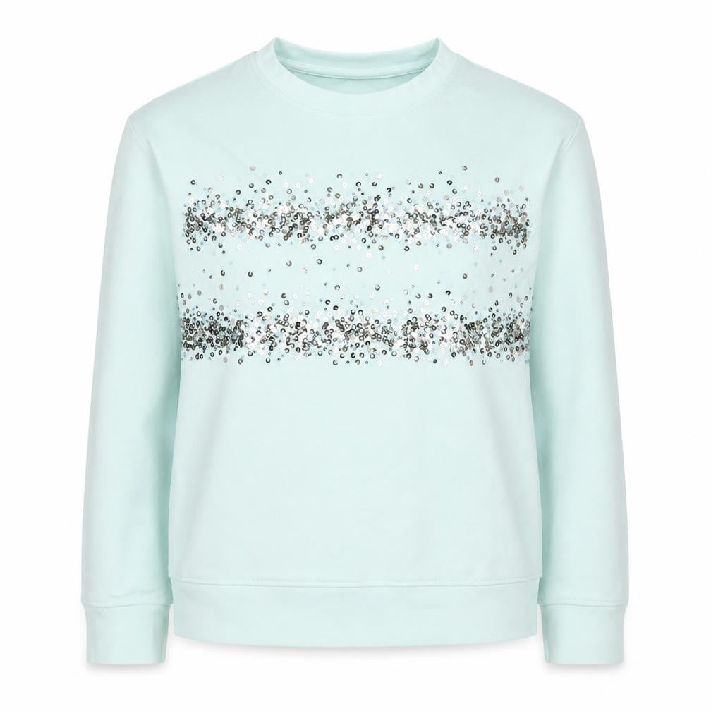 Next Women’s Mint Green Sequin Stripe Crew Neck Sweatshirt Size S