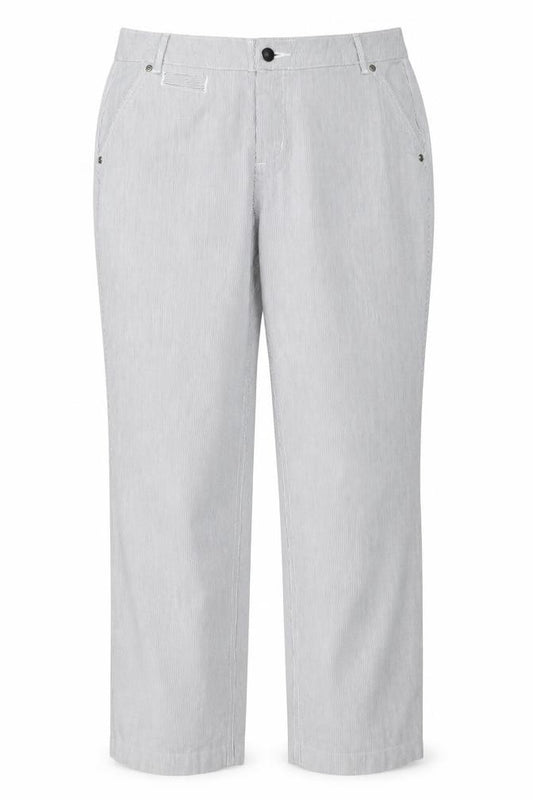 Classic Women’s Grey Striped UK 14 Straight Leg Tailored Trousers