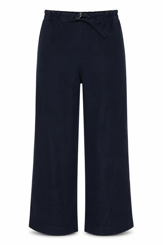 M&S Women’s Navy Blue UK 12 Wide-Leg Lyocell Drawstring Trousers