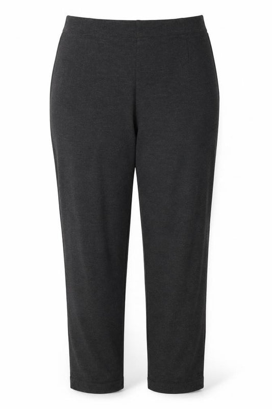 M&S Women’s Grey UK 14 Stretch Straight Trousers Elastic Waist Pockets