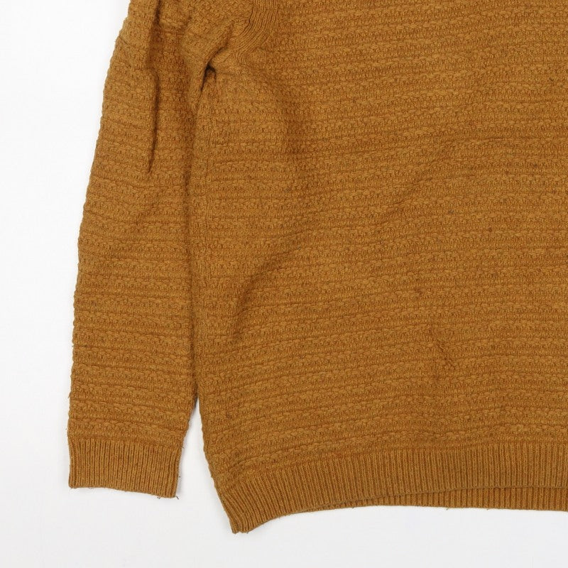 Fat Face Men’s Brown Size S Chunky Knit Crew Neck Pullover Jumper