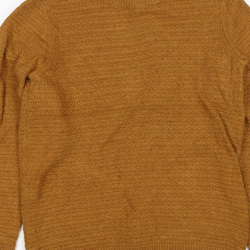 Fat Face Men’s Brown Size S Chunky Knit Crew Neck Pullover Jumper
