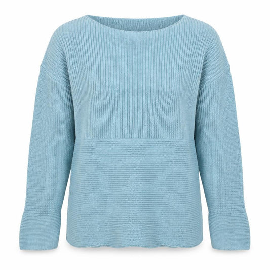 White Stuff Women Blue Merino Wool UK 10 Scoop Neck Knit Jumper