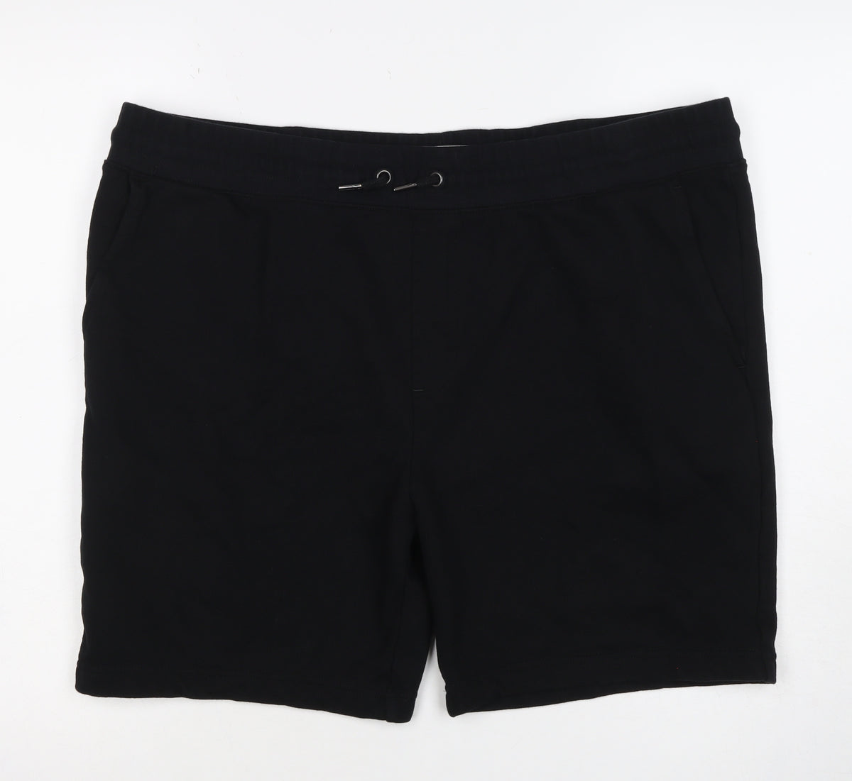 M&S Men’s Black 2XL Regular Fit Drawstring Sweat Shorts