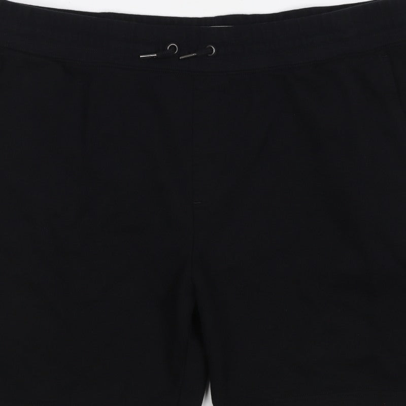 M&S Men’s Black 2XL Regular Fit Drawstring Sweat Shorts