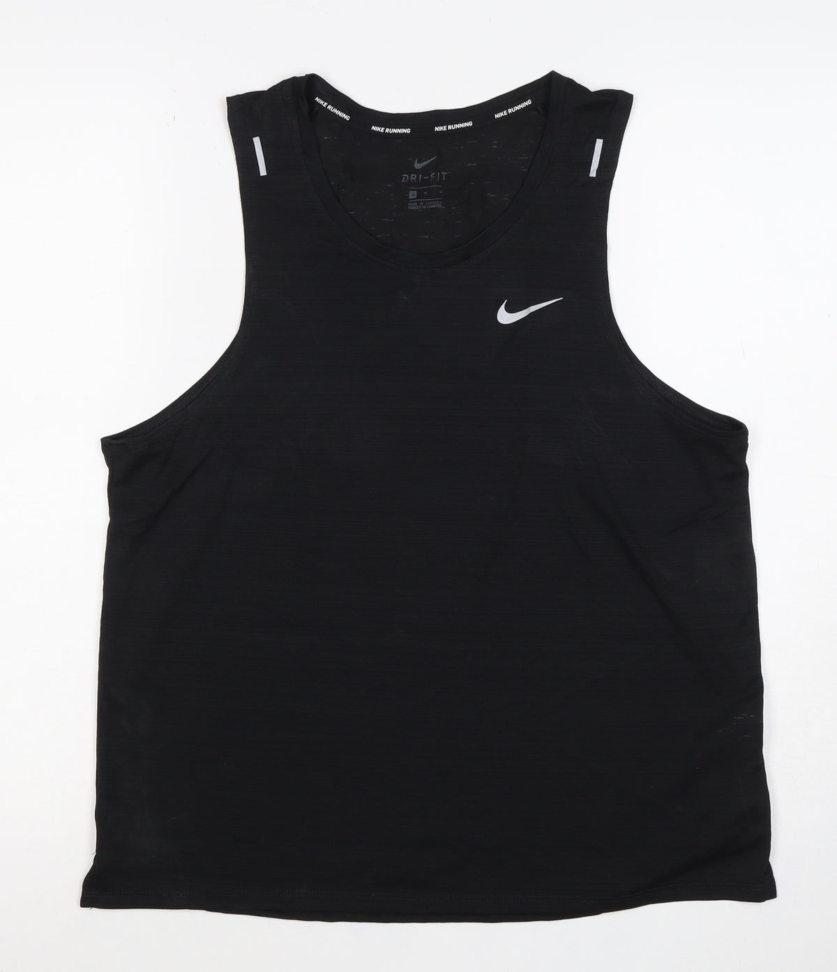Nike Women Black M Dri-FIT Running Tank Top Reflective