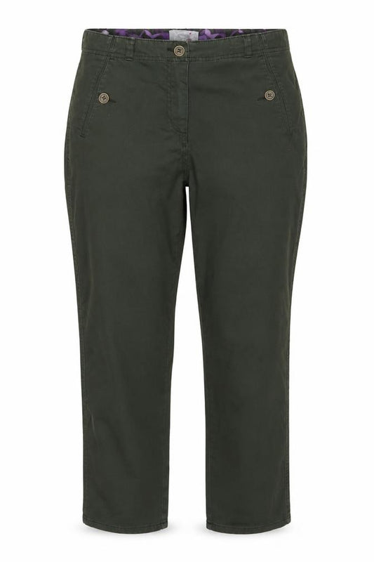 Per Una Women’s Green Cotton Stretch Capri Trousers UK 12