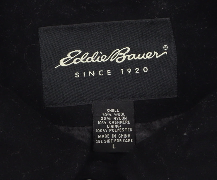 Eddie Bauer Women’s Black L Wool Cashmere Collared Jacket