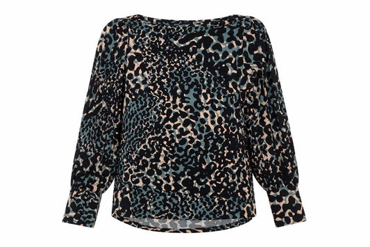 Next Women Multicoloured Animal Print Puff Sleeve Blouse UK 10