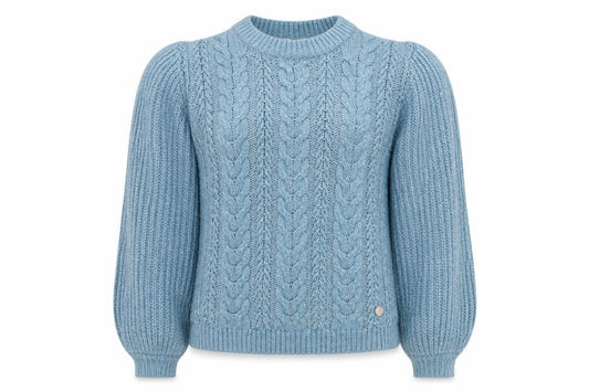 Jack Wills Women Blue UK 12 Cable Knit Crew Neck Raglan Jumper