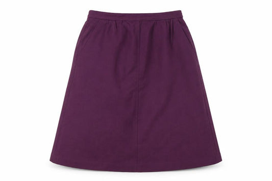 Jaeger Women Purple Wool A-Line Knee Length Skirt UK 10 Petite