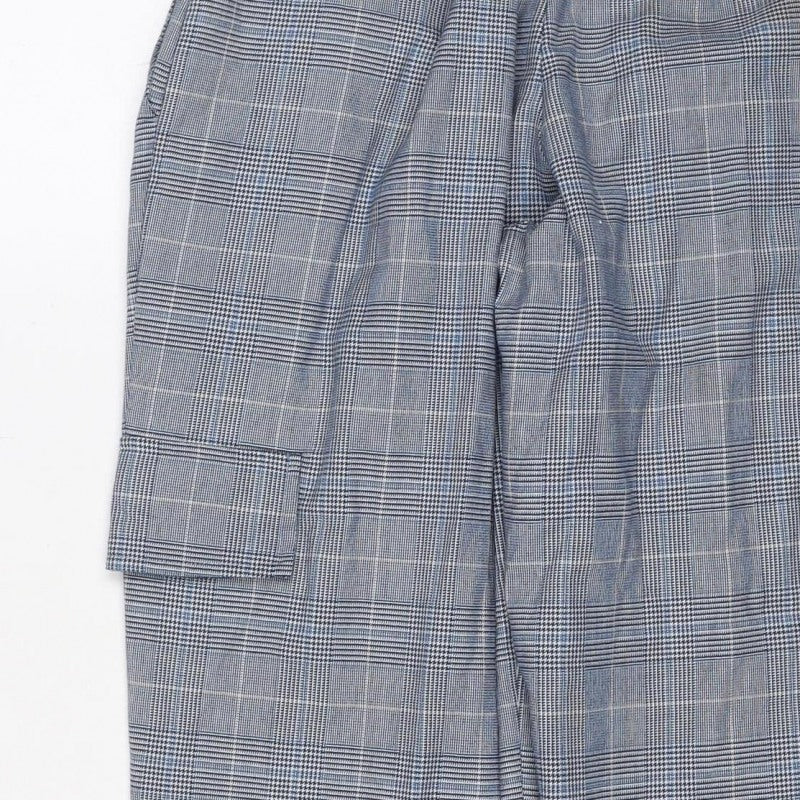 WHBM Women’s Blue Check Stretch Trousers UK 6 Regular
