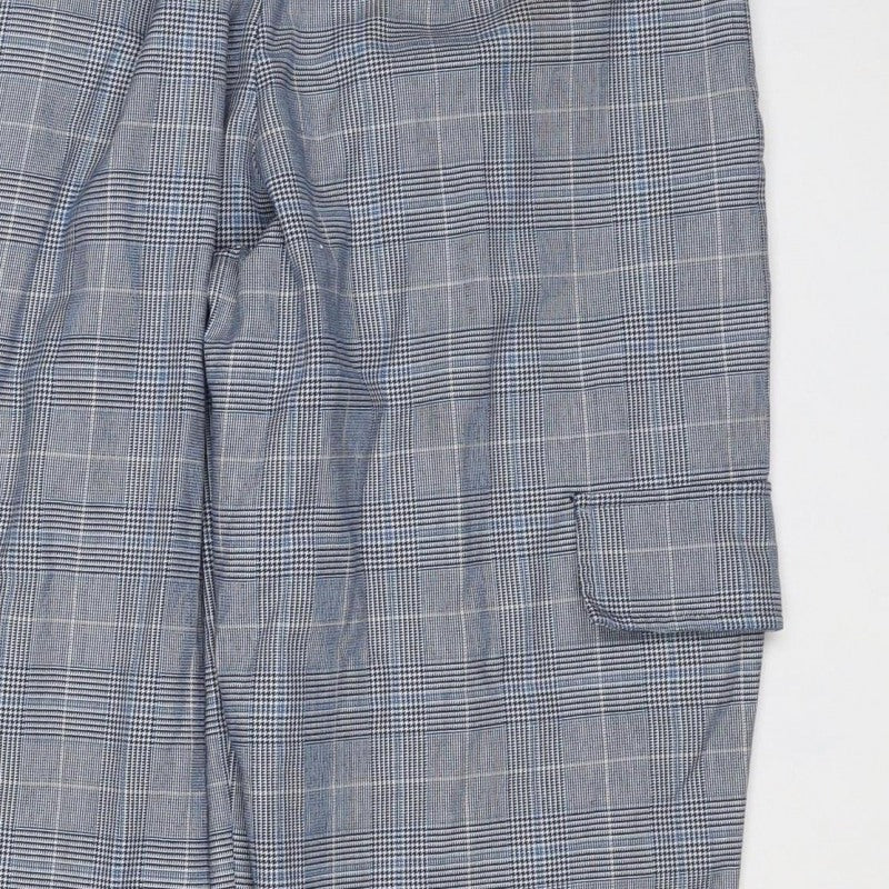 WHBM Women’s Blue Check Stretch Trousers UK 6 Regular