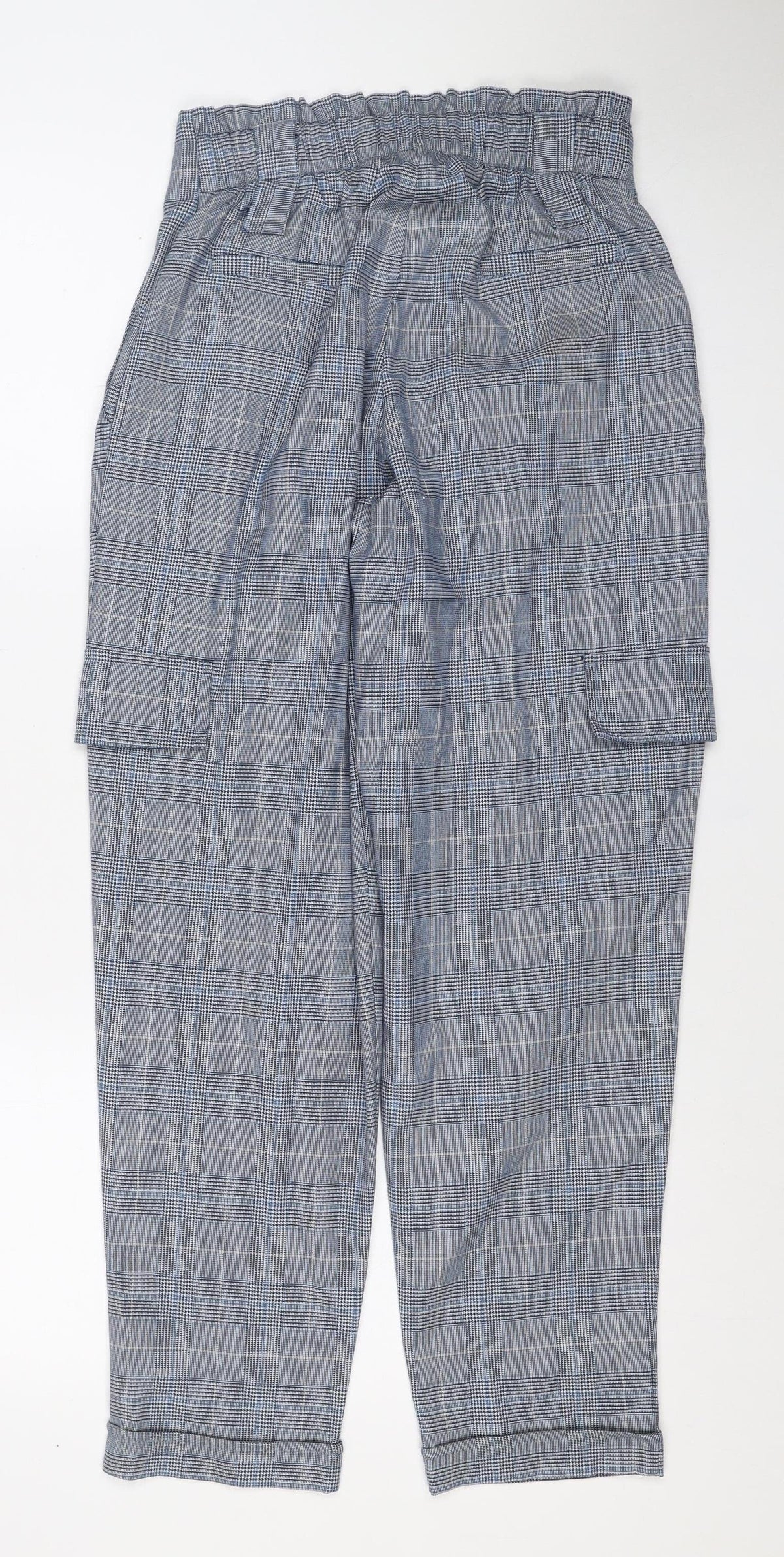 WHBM Women’s Blue Check Stretch Trousers UK 6 Regular