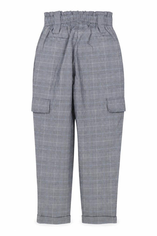 WHBM Women’s Blue Check Stretch Trousers UK 6 Regular