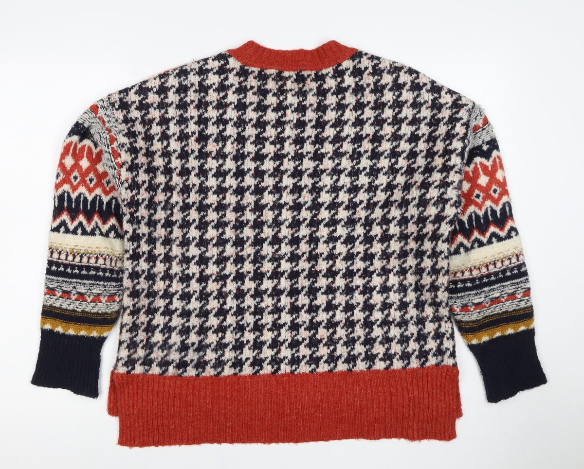 Desigual Women Multicoloured S Fair Isle Knit Pullover Jumper