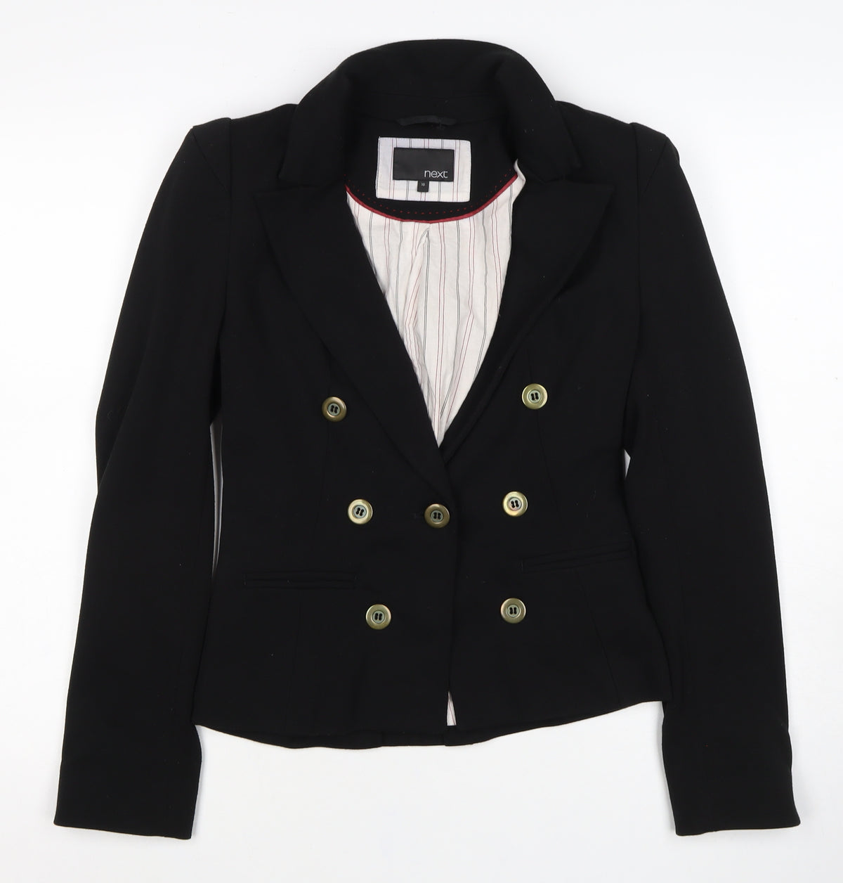 Next Women's Black UK 10 Double-Breasted Peak Lapel Blazer Jacket