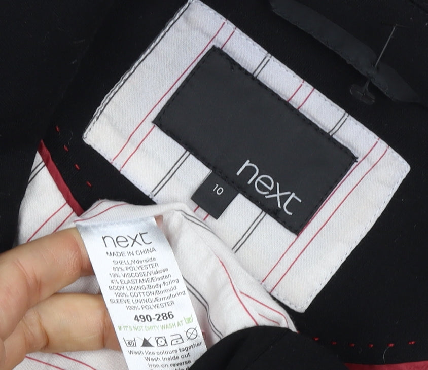 Next Women's Black UK 10 Double-Breasted Peak Lapel Blazer Jacket