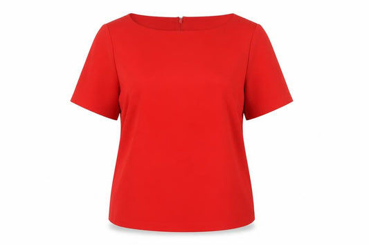 Marks and Spencer Women Red UK 14 Tie Waist Short Sleeve Blouse