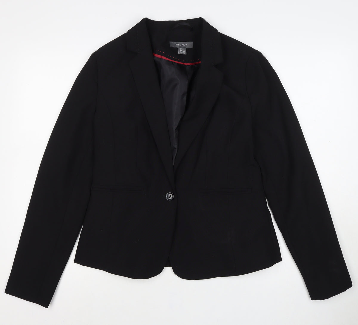 Primark Women’s Black UK 14 One Button Tailored Lined Blazer