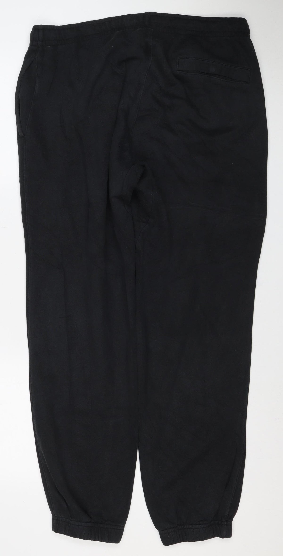 Nike Men’s Black L Fleece Jogger Sweatpants Drawstring Cuffed Logo