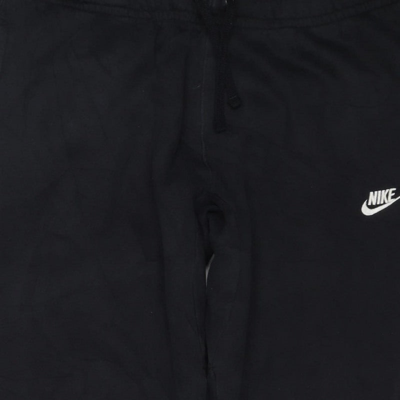 Nike Men’s Black L Fleece Jogger Sweatpants Drawstring Cuffed Logo
