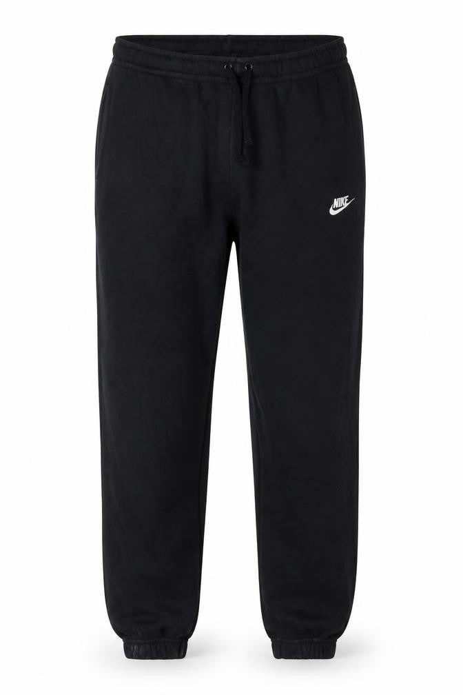 Nike Men’s Black L Fleece Jogger Sweatpants Drawstring Cuffed Logo