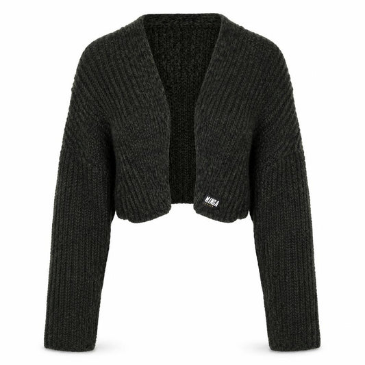 Minga London Women’s Green XL Chunky Knit Open Cropped Shrug