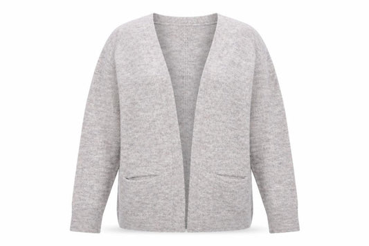 Fat Face Women’s Beige UK 18 Open Knit Cardigan with Pockets