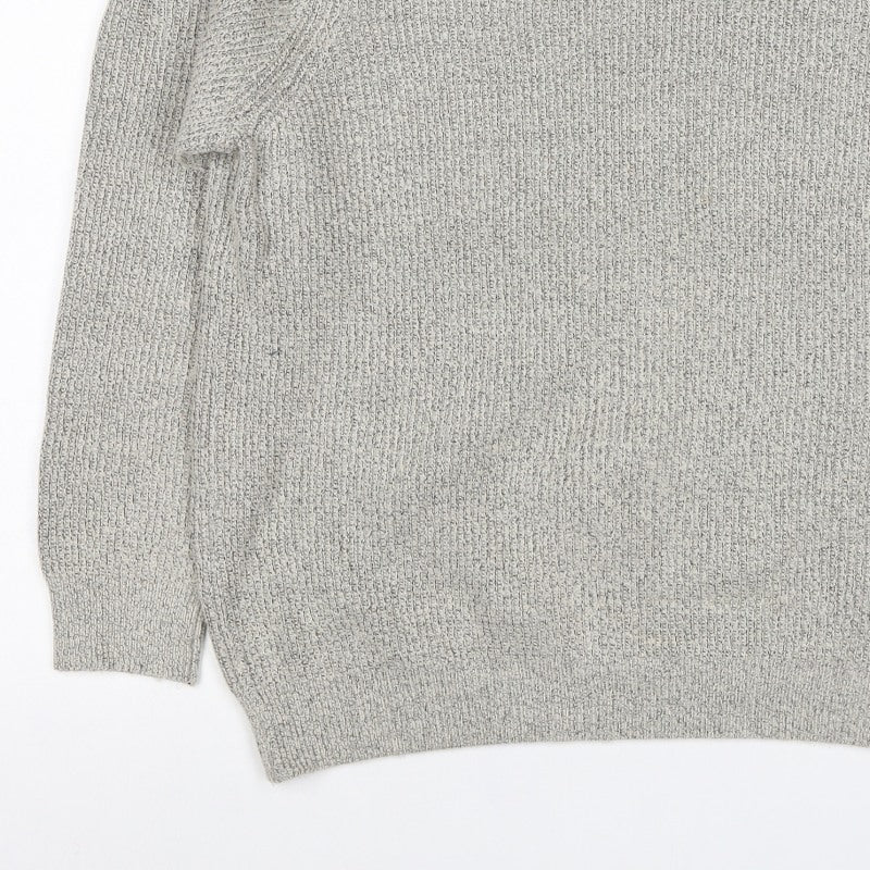 Marks and Spencer Men Grey XL Chunky Knit Crew Neck Pullover Jumper