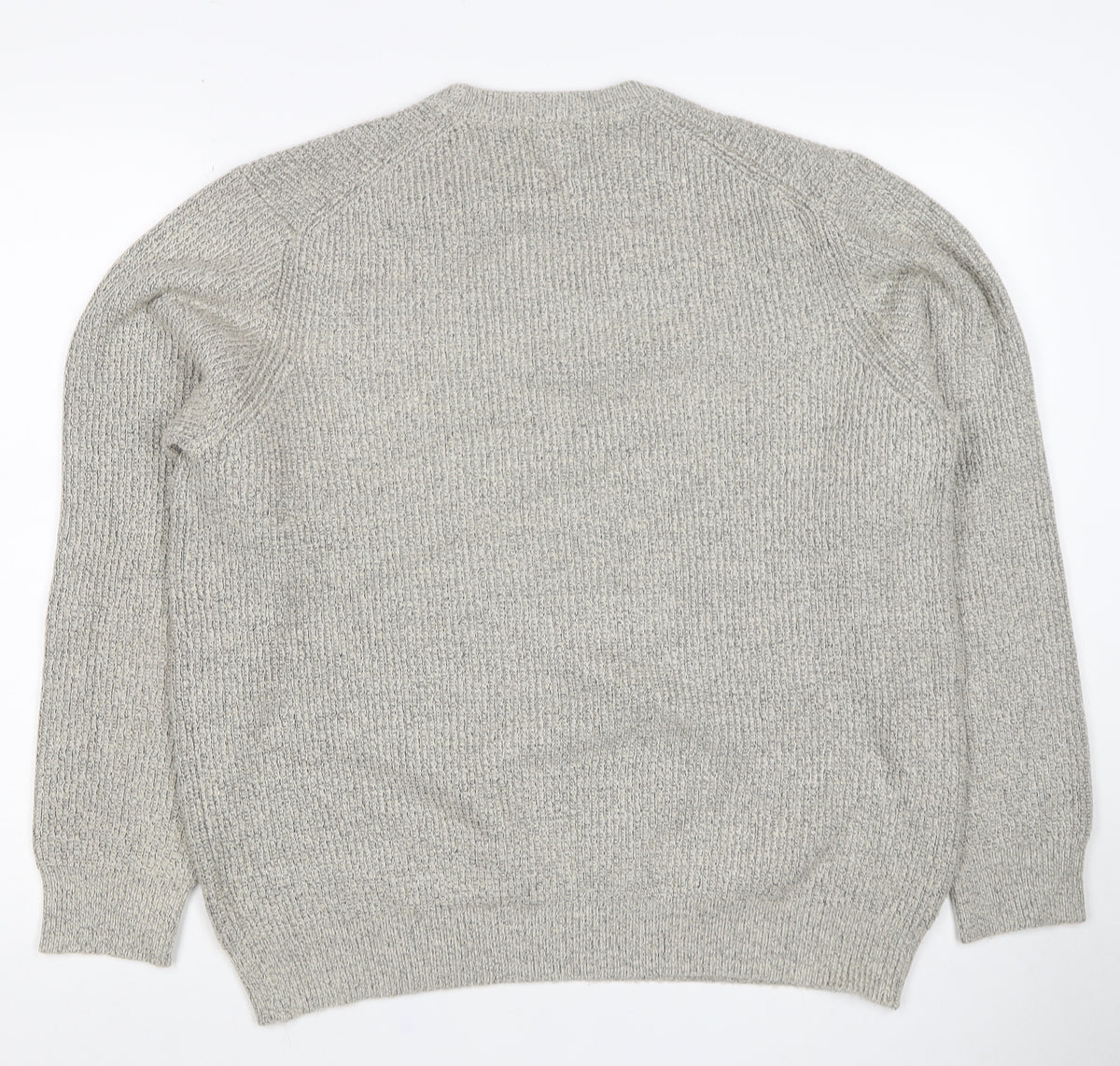 Marks and Spencer Men Grey XL Chunky Knit Crew Neck Pullover Jumper
