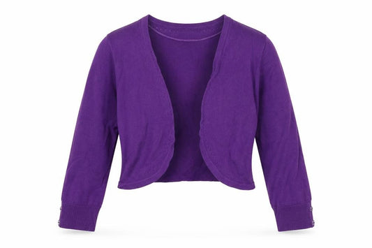 Monsoon Women’s Purple Size S Open Knit Shrug Cardigan Long Sleeve