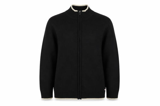 Urban Stone Men’s Black L Full Zip Wool Blend High Neck Jumper
