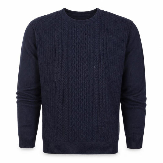 Topman Men’s Blue S Cable Knit Crew Neck Pullover Jumper