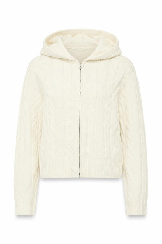 H&M Girls Ivory Cable Knit Full Zip Hoodie 13-14 Years
