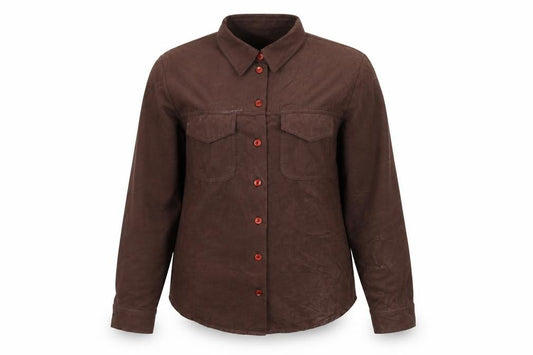 Topshop Women Brown UK 14 Basic Collared Long Sleeve Button-Up Shirt