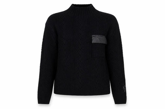 River Island Women Black XS Cable Knit Roll Neck Jumper