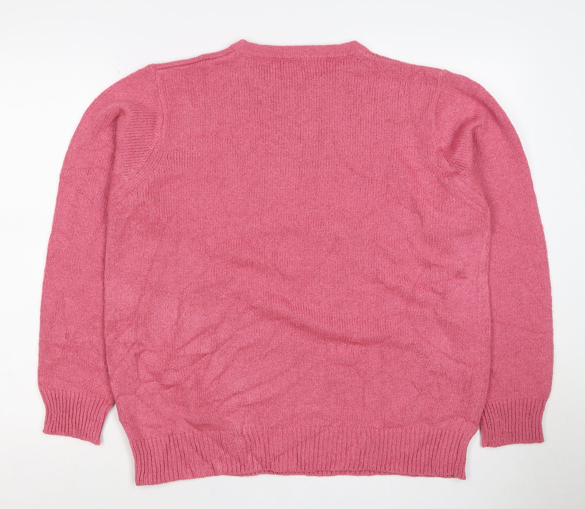 Berkertex Women Pink UK 18-20 Round Neck Knit Pullover Jumper