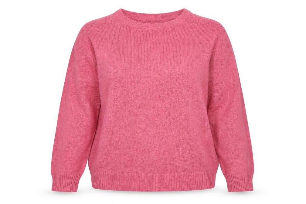 Berkertex Women Pink UK 18-20 Round Neck Knit Pullover Jumper