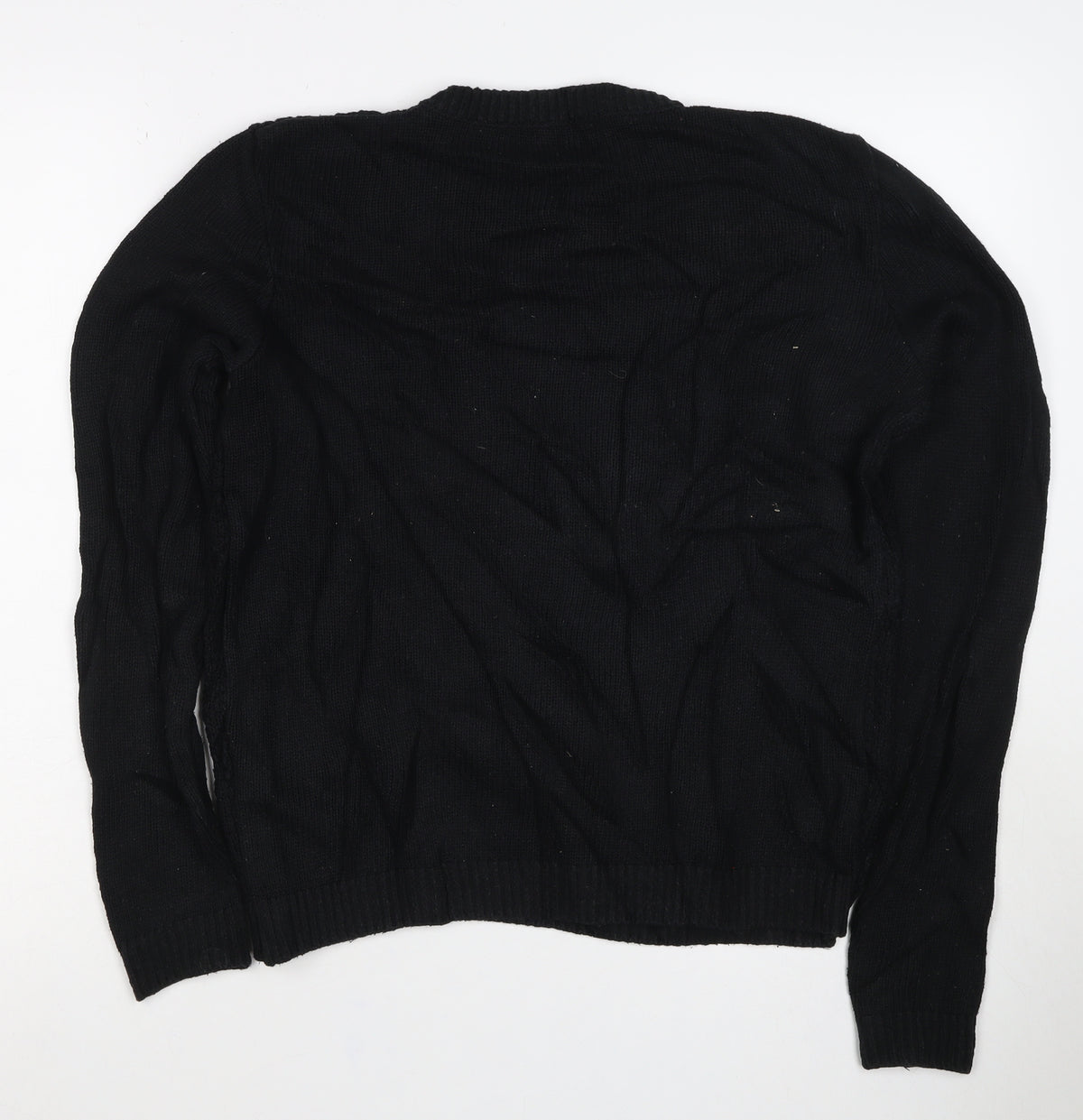 Topman Men’s Black S Cable Knit Crew Neck Pullover Jumper
