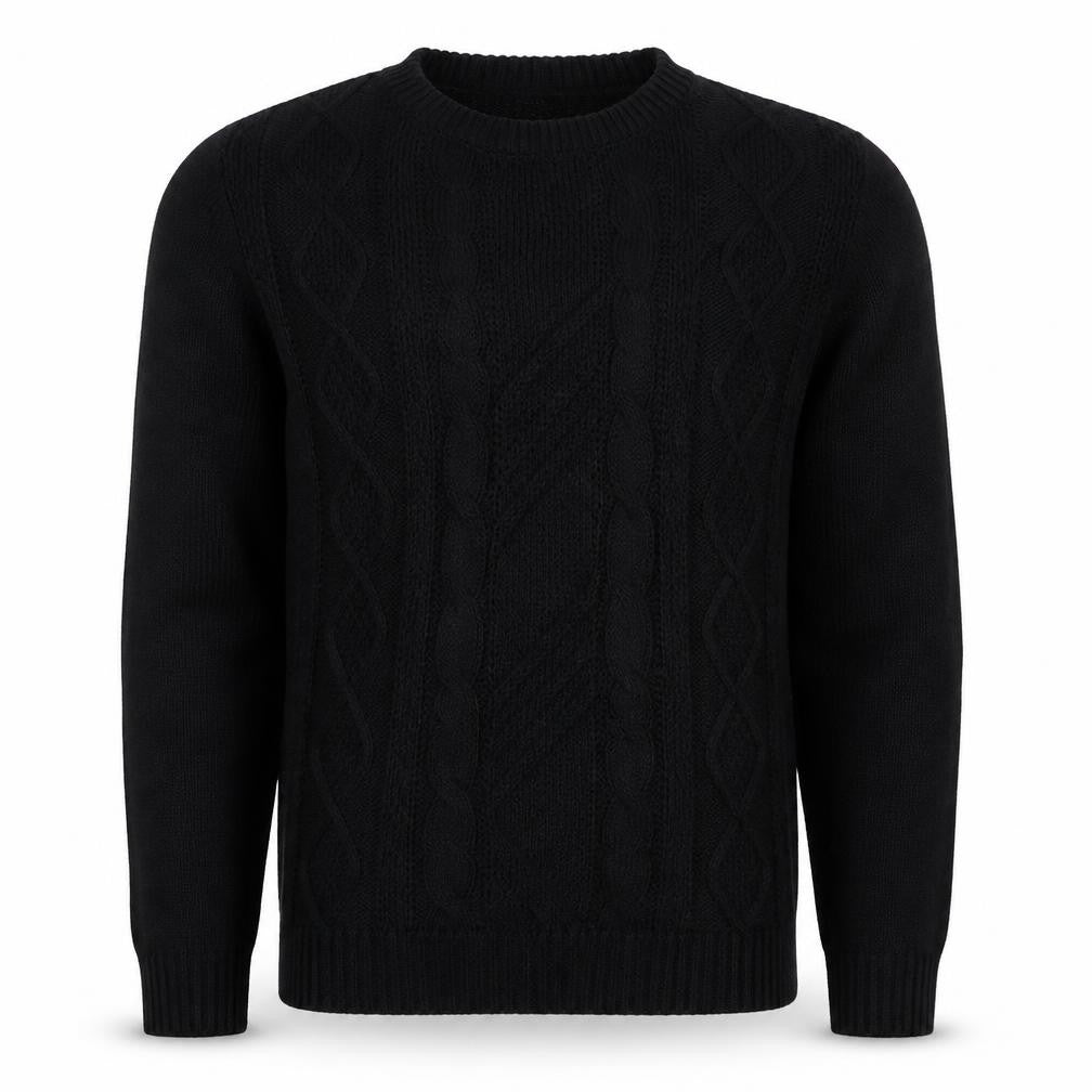 Topman Men’s Black S Cable Knit Crew Neck Pullover Jumper